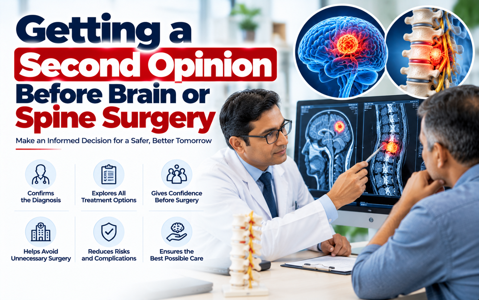 Medical illustration for Getting a Second Opinion Before Brain or Spine Surgery