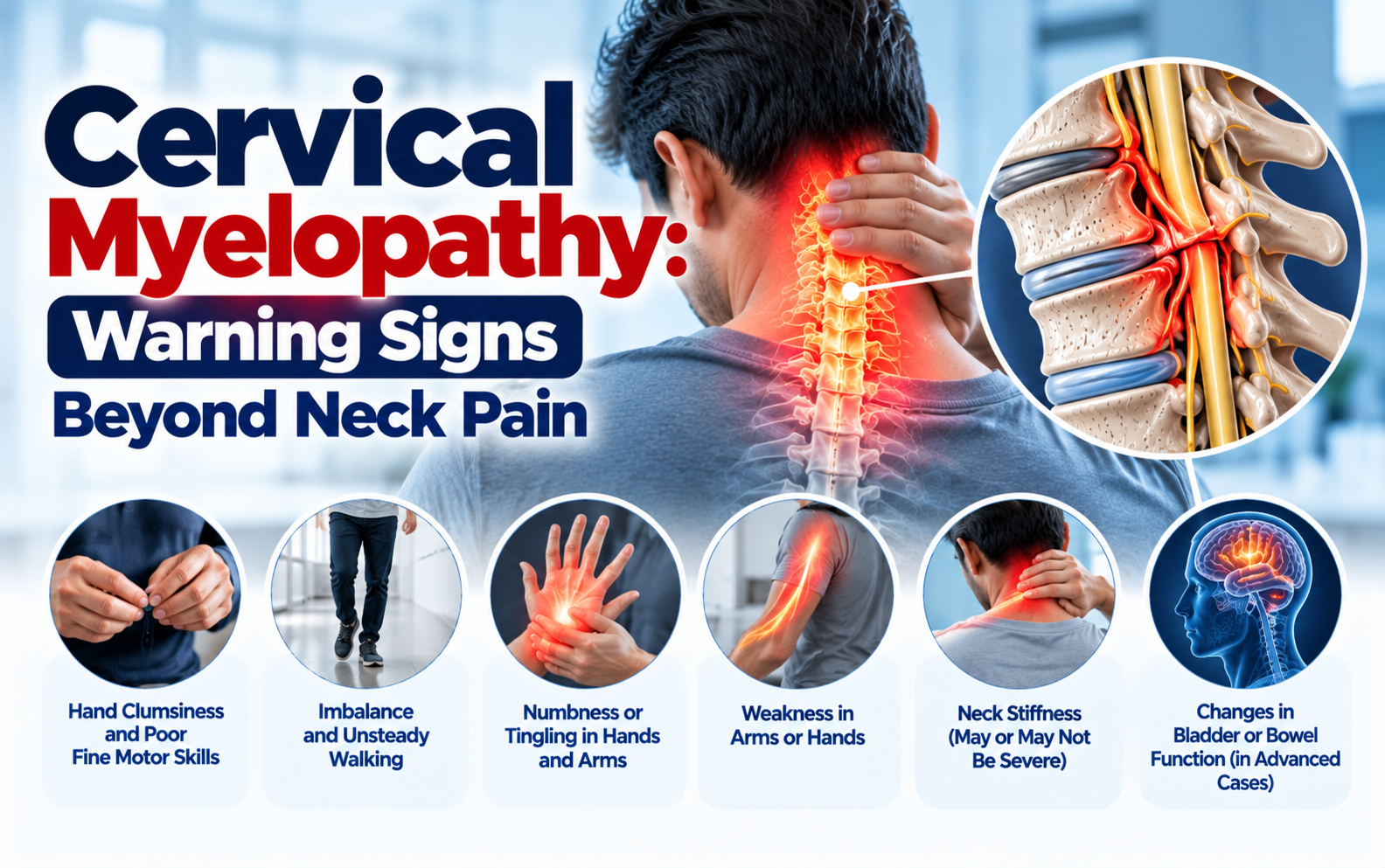 Medical illustration for Cervical Myelopathy: Warning Signs Beyond Neck Pain