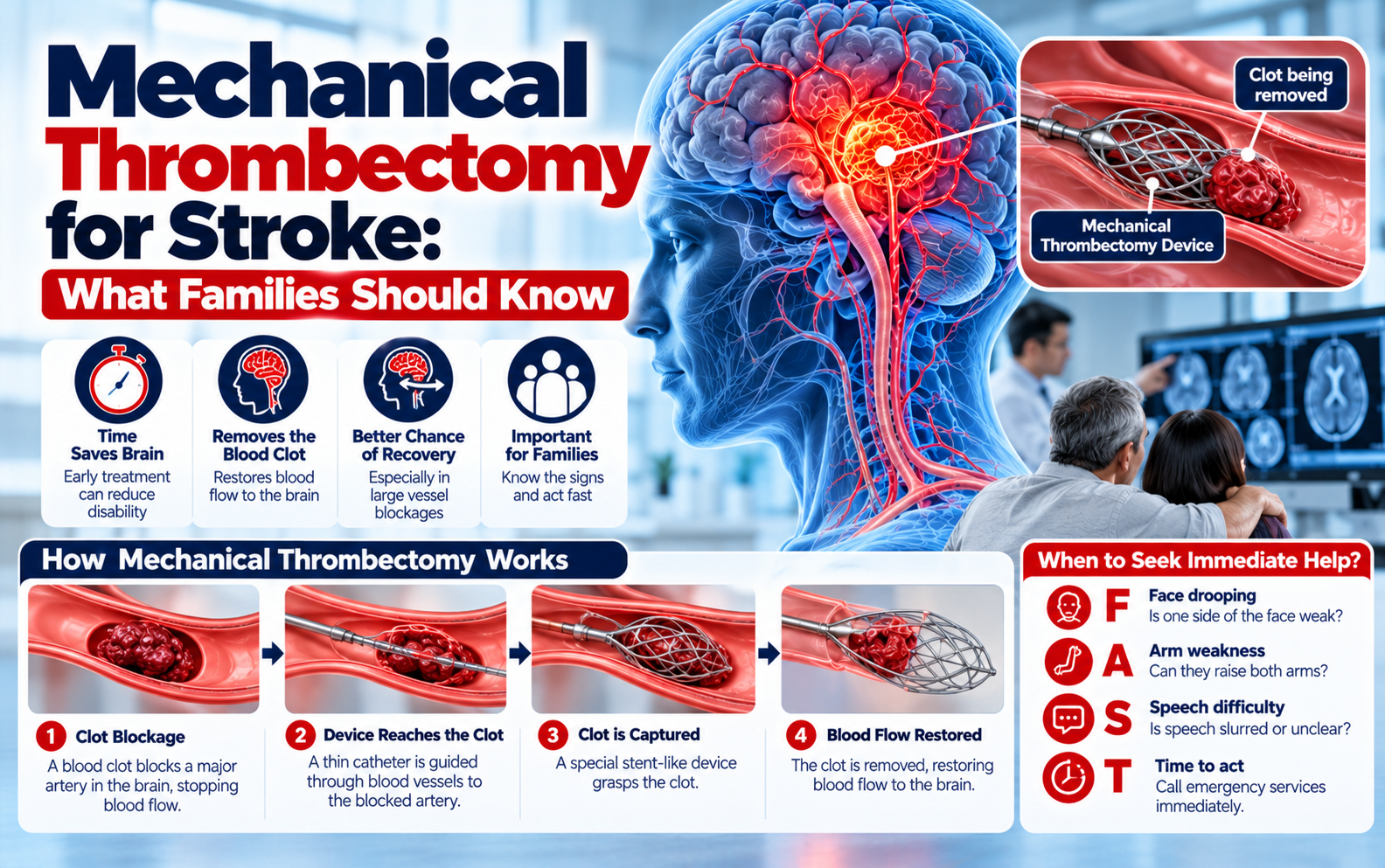 Medical illustration for Mechanical Thrombectomy for Stroke: What Families Should Know