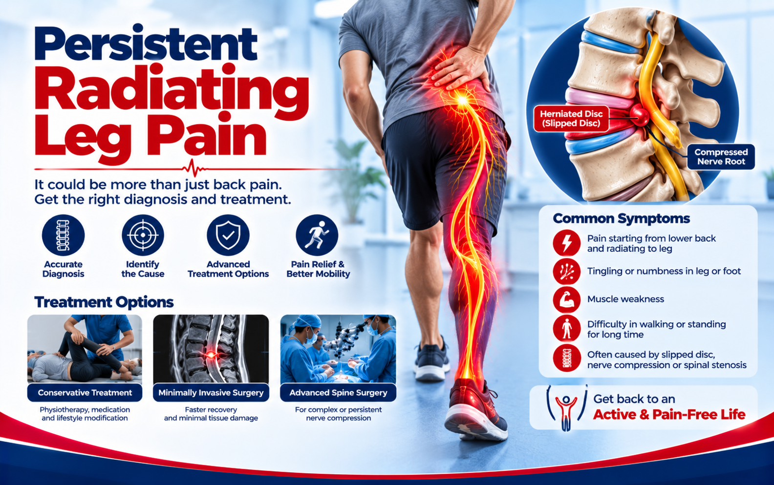 Illustration for Persistent radiating leg pain